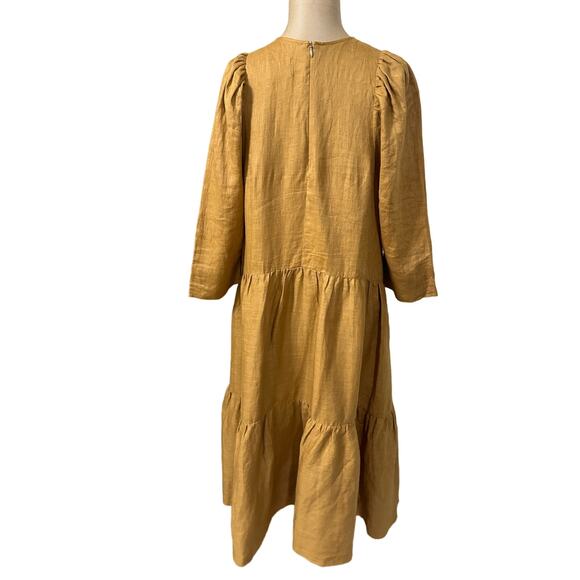 Fabiana Pigna Linen Tiered Midi Dress - Picture 7 of 14